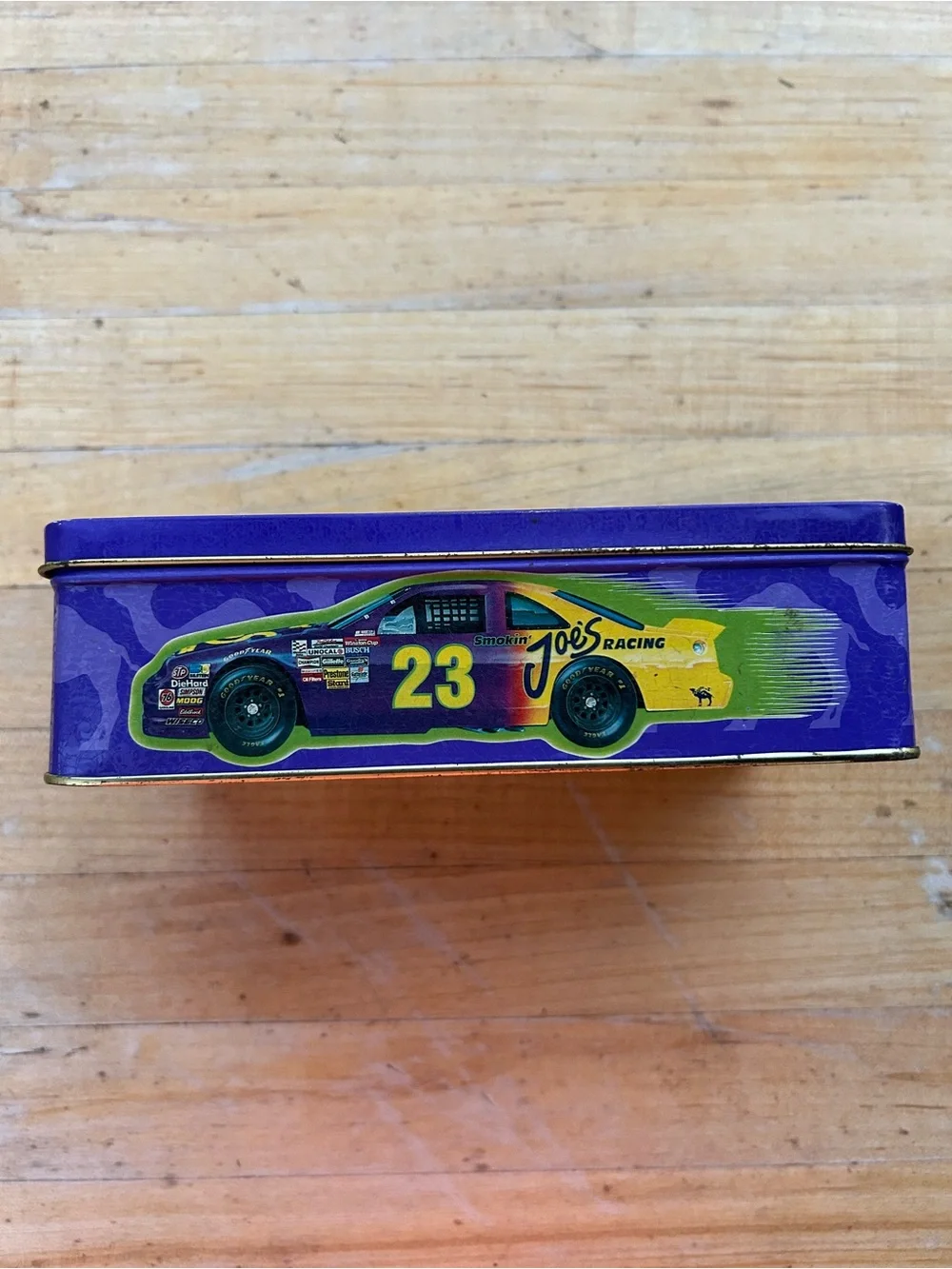 Vintage Tin‎ Smokin’ Joes Camel Cigarettes metal box 1994 racing race car
